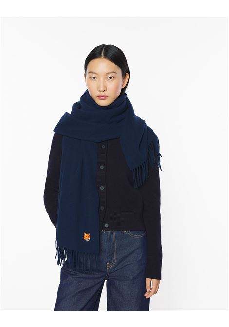 fox head scarf unisex navy MAISON KITSUNÉ | PM06201WB00440413